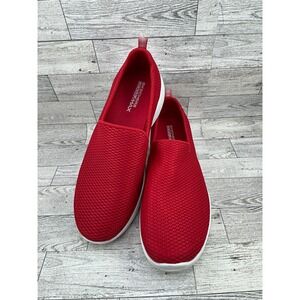Skechers Go Walk Max Red Slip On Sneakers Shoes Women Size 10W
